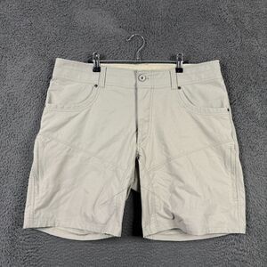 Kuhl Shorts Mens 38 Beige Silencr Kargo Stretch Nylon Outdoor Travel Hiking